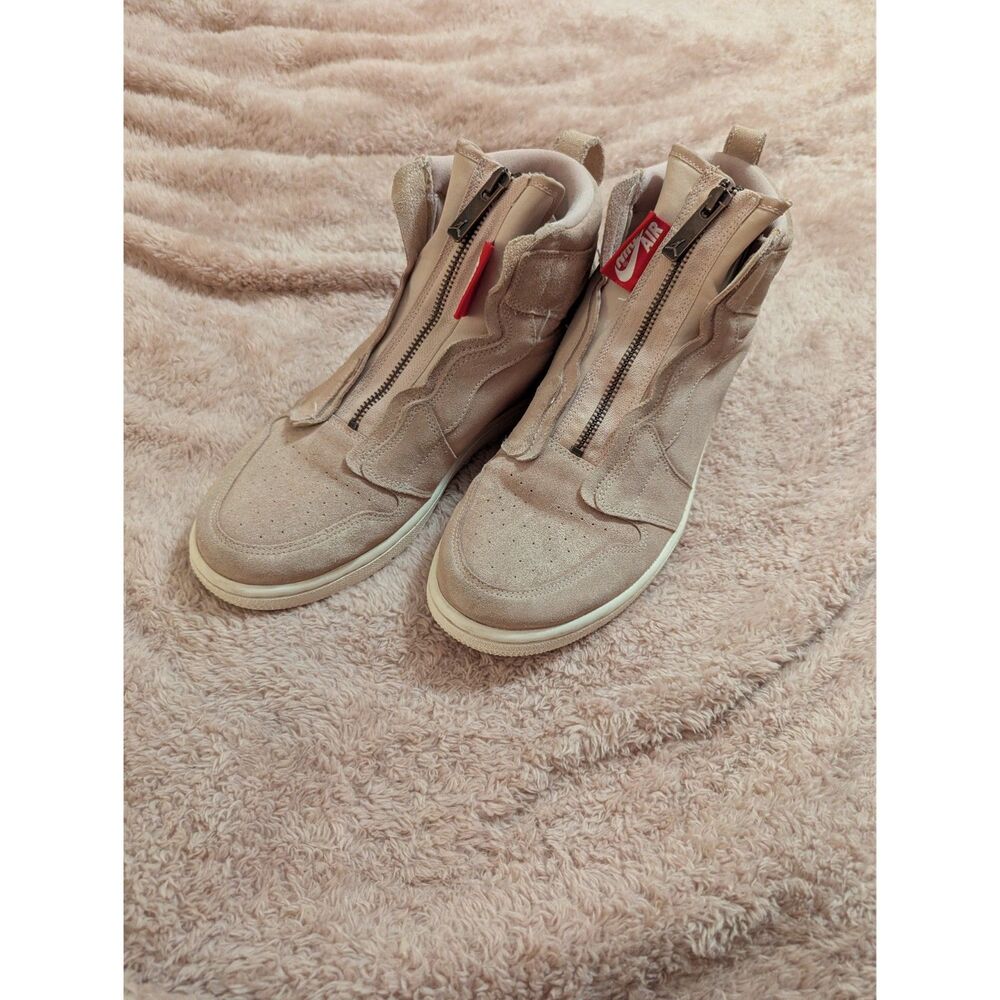 Air Jordan 1 High Zip Particle Beige Suede High Top Sneakers Womens Size 10